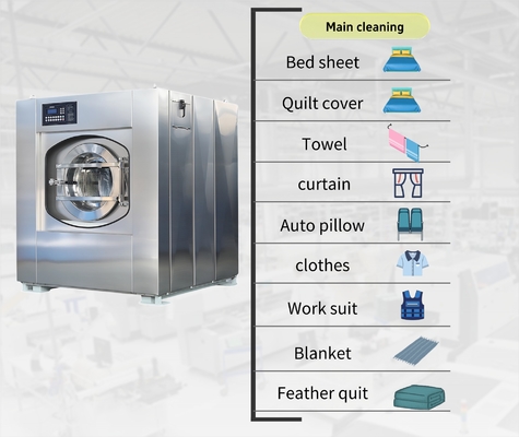 20KG Washing Machine with Electric or Steam Heating for Industrial Commercial Hotel Laundry Room
