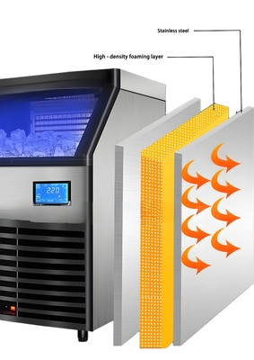 110kg commercial fully automatic small ice maker for business use, large-capacity square ice cubes, large ice maker for bars.
